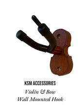 Load image into Gallery viewer, Hardwood Violin Hanger Hook with Bow Holder for Wall Mount kit
