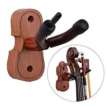 Load image into Gallery viewer, Hardwood Violin Hanger Hook with Bow Holder for Wall Mount kit
